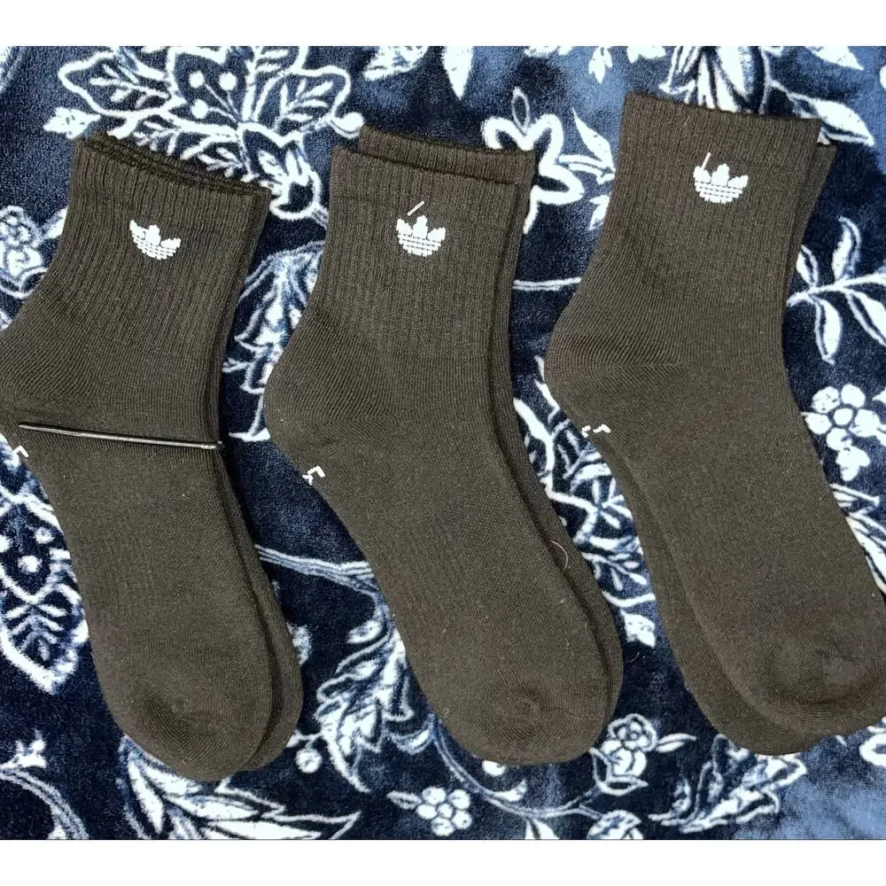 NEW! Adidas Unisex Originals Trefoil 2.0 3 Pack Quarter Socks Size 8-12